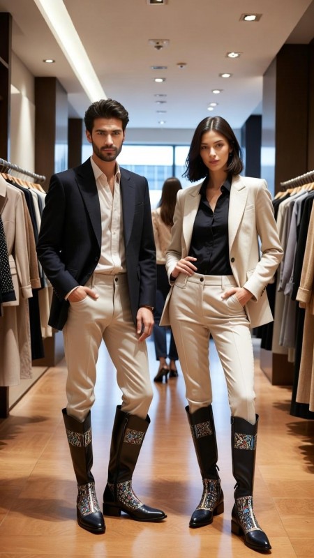 זוג עם בחור ברקע